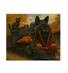 ハロウィン列車（ドラキュラ、猫、お菓子）（個別スタンプ：12）