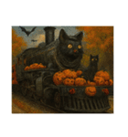 ハロウィン列車（ドラキュラ、猫、お菓子）（個別スタンプ：13）