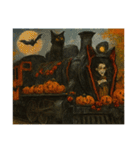 ハロウィン列車（ドラキュラ、猫、お菓子）（個別スタンプ：14）