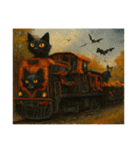 ハロウィン列車（ドラキュラ、猫、お菓子）（個別スタンプ：15）