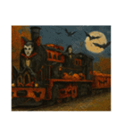 ハロウィン列車（ドラキュラ、猫、お菓子）（個別スタンプ：16）