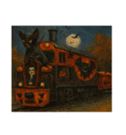 ハロウィン列車（ドラキュラ、猫、お菓子）（個別スタンプ：17）
