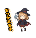 ​キュートな魔女っ子のハロウィン（個別スタンプ：1）