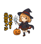 ​キュートな魔女っ子のハロウィン（個別スタンプ：5）