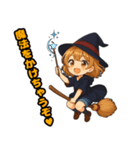 ​キュートな魔女っ子のハロウィン（個別スタンプ：9）