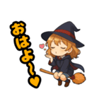 ​キュートな魔女っ子のハロウィン（個別スタンプ：32）
