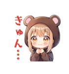 ゆるゲーマーなくま耳パーカーの女の子（個別スタンプ：30）