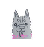 手書きのお犬様に文字を添えて（個別スタンプ：2）