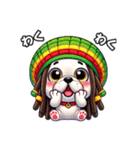 ラスタマン犬のジャマイカレゲエスタンプ（個別スタンプ：20）