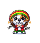 ラスタマン犬のジャマイカレゲエスタンプ（個別スタンプ：22）