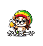 ラスタマン犬のジャマイカレゲエスタンプ（個別スタンプ：28）
