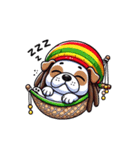 ラスタマン犬のジャマイカレゲエスタンプ（個別スタンプ：32）