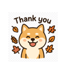 ほっこり秋犬スタンプ（個別スタンプ：3）