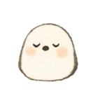 ふんわり優しいシマエナガ・うさぎ(絵本風)（個別スタンプ：9）