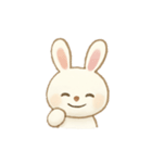 ふんわり優しいシマエナガ・うさぎ(絵本風)（個別スタンプ：14）