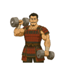筋曜侍 - 筋トレに励む赤備え侍（個別スタンプ：8）