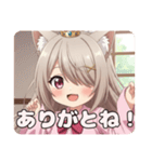 片目隠れピンクシャツみなみ（個別スタンプ：1）