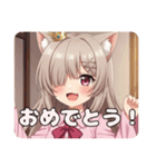 片目隠れピンクシャツみなみ（個別スタンプ：3）