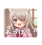 片目隠れピンクシャツみなみ（個別スタンプ：9）