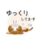 色々な猫12-1 短毛-立ち耳-茶トラ白（個別スタンプ：18）