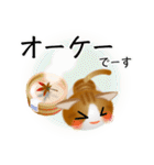 色々な猫12-1 短毛-立ち耳-茶トラ白（個別スタンプ：28）