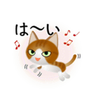 色々な猫12-1 短毛-立ち耳-茶トラ白（個別スタンプ：29）