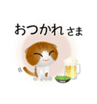 色々な猫12-2 短毛-垂れ耳-茶トラ白（個別スタンプ：40）