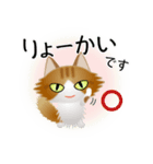 色々な猫12-3 長毛-立ち耳-茶トラ白（個別スタンプ：27）