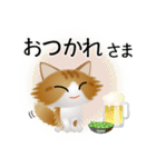 色々な猫12-3 長毛-立ち耳-茶トラ白（個別スタンプ：40）