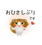 色々な猫12-4 長毛-垂れ耳-茶トラ白（個別スタンプ：3）