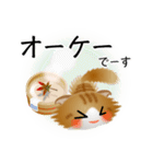 色々な猫12-4 長毛-垂れ耳-茶トラ白（個別スタンプ：28）