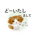 色々な猫12-4 長毛-垂れ耳-茶トラ白（個別スタンプ：33）