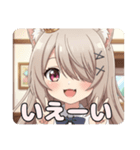 片目隠れみなみちゃんスタンプ(メカクレ)（個別スタンプ：2）