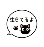 【生存確認】黒猫の吹き出し（個別スタンプ：6）