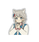 銀髪アクティブ猫娘（個別スタンプ：3）