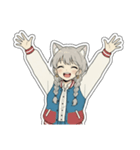 銀髪アクティブ猫娘（個別スタンプ：4）