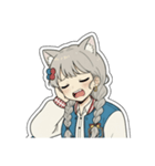 銀髪アクティブ猫娘（個別スタンプ：6）