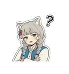銀髪アクティブ猫娘（個別スタンプ：7）