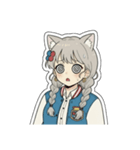 銀髪アクティブ猫娘（個別スタンプ：8）