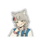 銀髪アクティブ猫娘（個別スタンプ：10）