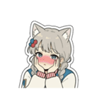 銀髪アクティブ猫娘（個別スタンプ：14）