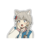 銀髪アクティブ猫娘（個別スタンプ：19）