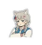 銀髪アクティブ猫娘（個別スタンプ：20）