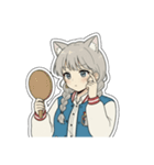 銀髪アクティブ猫娘（個別スタンプ：25）