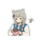銀髪アクティブ猫娘（個別スタンプ：26）