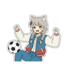 銀髪アクティブ猫娘（個別スタンプ：30）