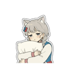 銀髪アクティブ猫娘（個別スタンプ：31）