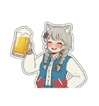 銀髪アクティブ猫娘（個別スタンプ：32）