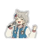 銀髪アクティブ猫娘（個別スタンプ：34）