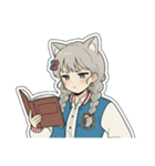 銀髪アクティブ猫娘（個別スタンプ：38）